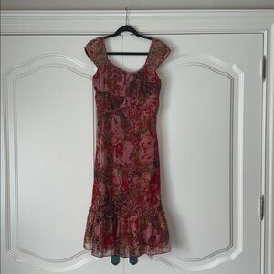 Mica - Floral Pink Cap Sleeve Dress